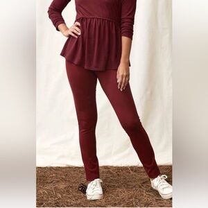 Matilda Jane Wonder Leggings Women’s small Burgundy Ponte Stretch Everyday